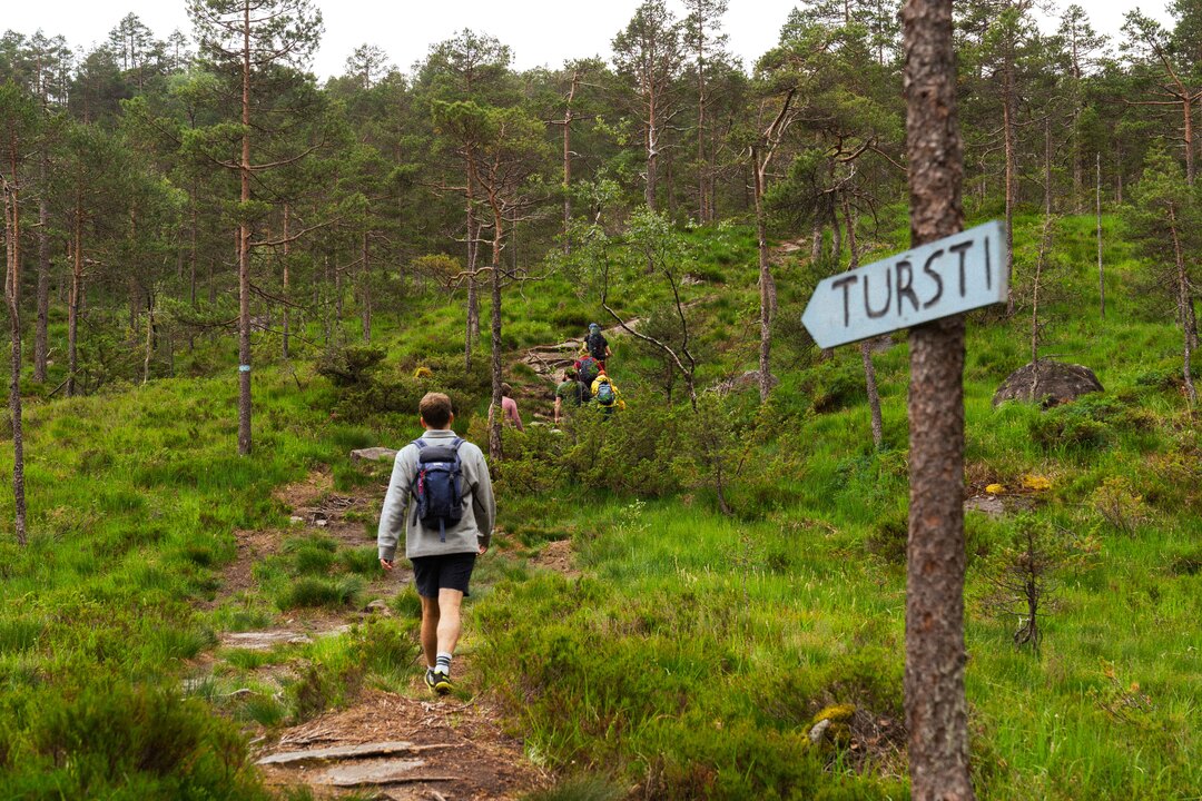 På tur opp til Slottet fra Mo